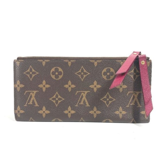 LOUIS VUITTON M61269 Monogram Portefeuille-Adel Long Wallet Fuchsia pink/Brown - Picture 1 of 16